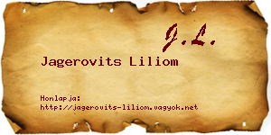 Jagerovits Liliom névjegykártya